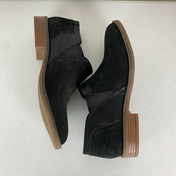 Clarks Camzin Mix Black Suede Booties Ankle Boots Womens 8.5 - Picture 6 of 8